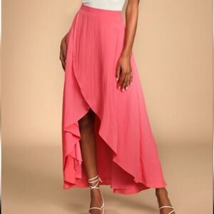 New Directions Women's Vibrant Pink High Low Skirt ~ Size Small